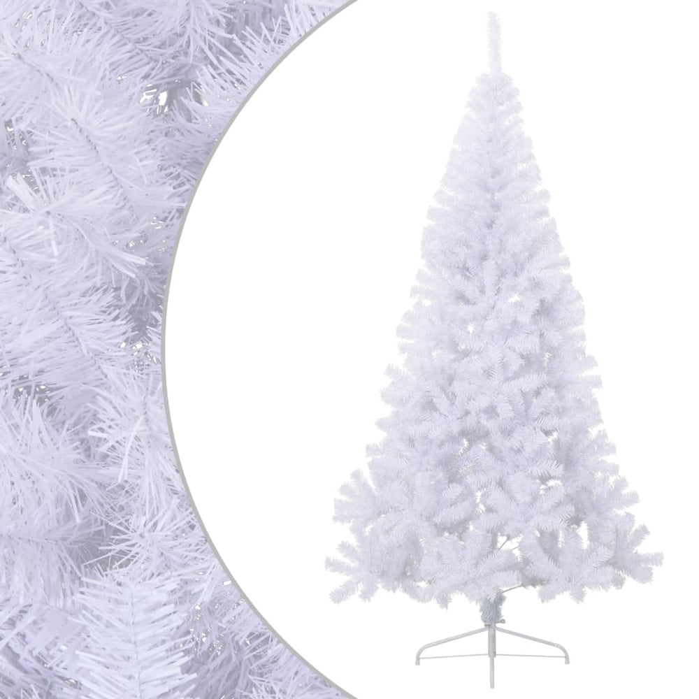 Artificial Half Christmas Tree with Stand, White, 210cm, PVC