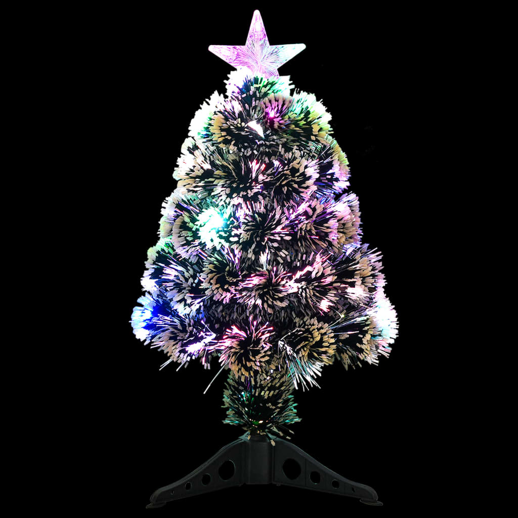 Illuminated Christmas tree, green and white, 64cm, fiber optic