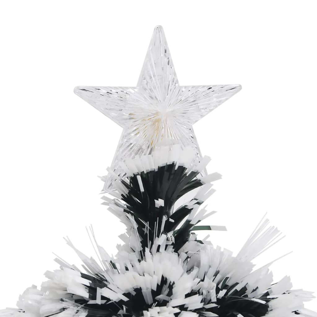 Illuminated Christmas tree, green and white, 64cm, fiber optic