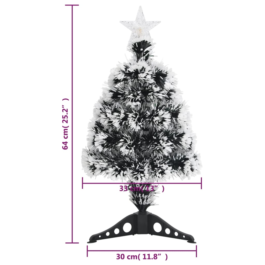 Illuminated Christmas tree, green and white, 64cm, fiber optic