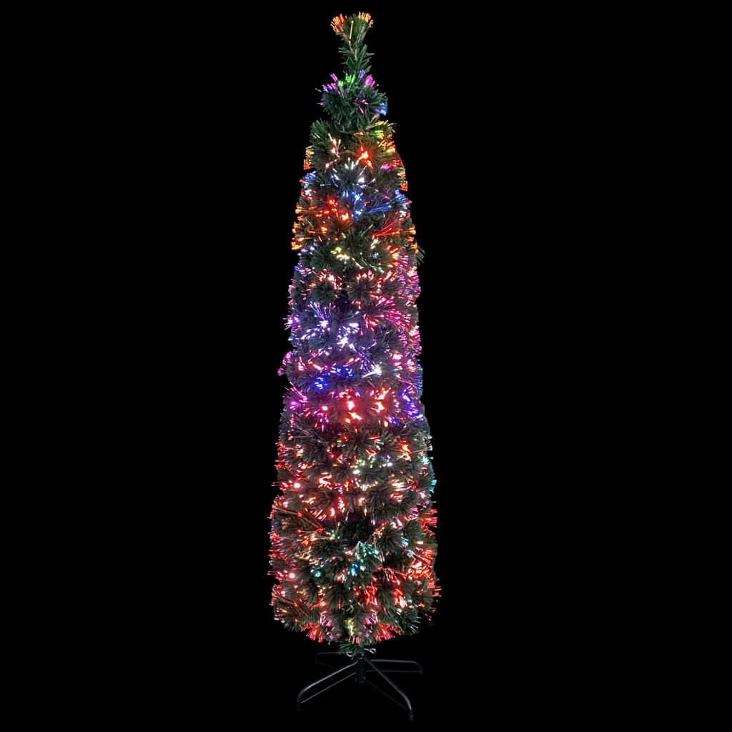Artificial narrow Christmas tree with stand, 240cm, optical fiber