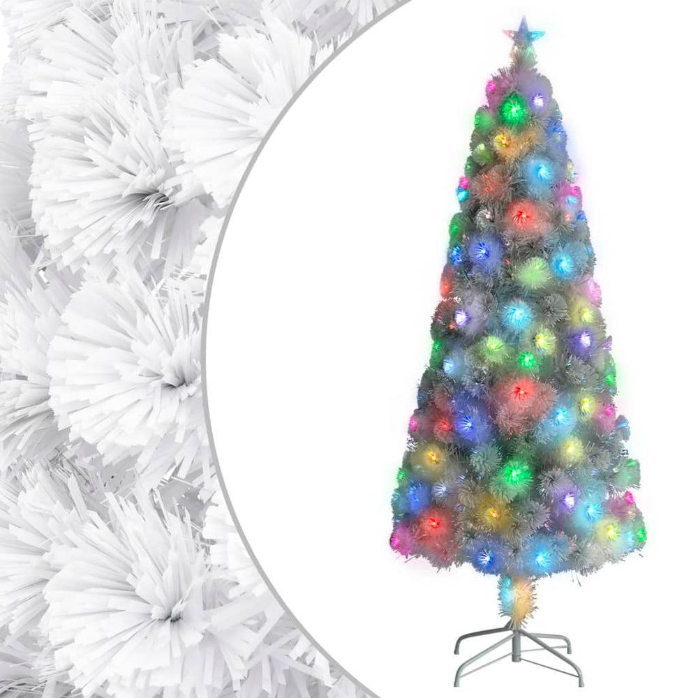 Artificial Christmas tree, white, 210cm, fiber optic