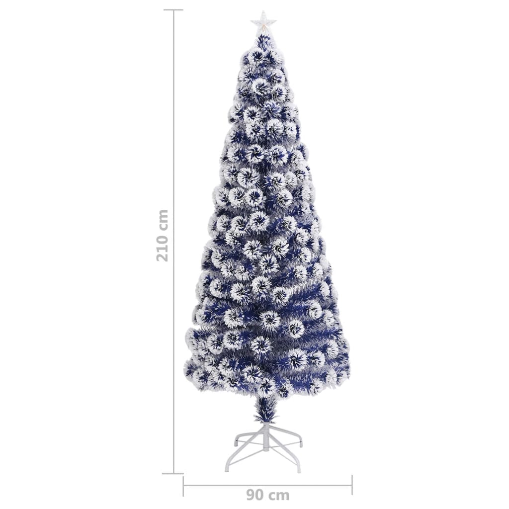 Dirbtinė Kalėdų eglutė, POLAR MOON, balta/mėlyna, 210cm., optinis pluoštas