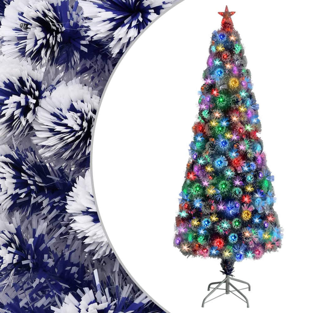 Artificial Christmas tree, white/blue, 240cm, fiber optic