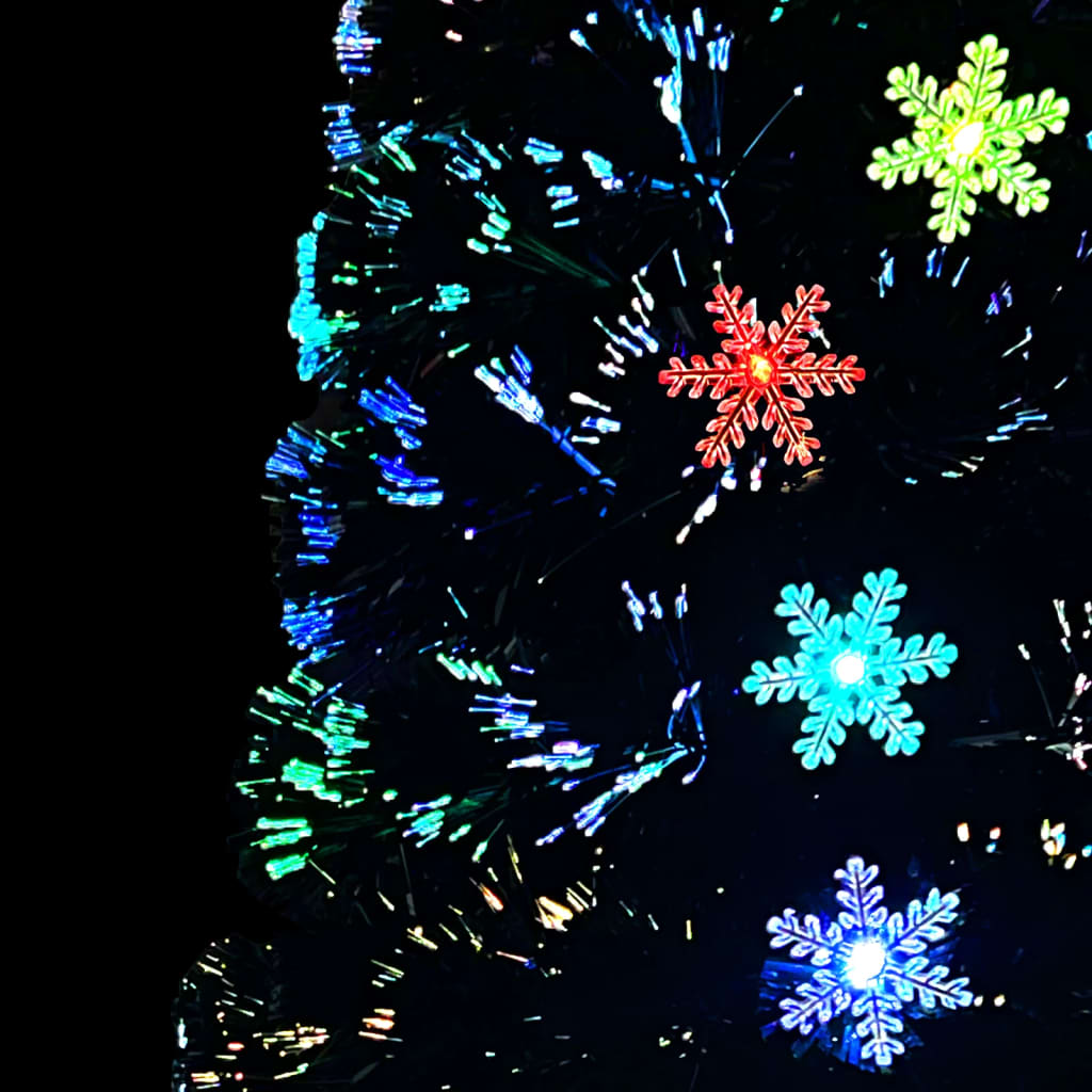 Christmas Tree POLAR MOON, with LED snowflakes, black, 180cm, fiber optic