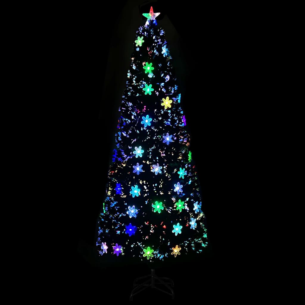 Kalėdų eglutė POLAR MOON, su LED snaigėmis, juoda, 240cm., optinis pluoštas