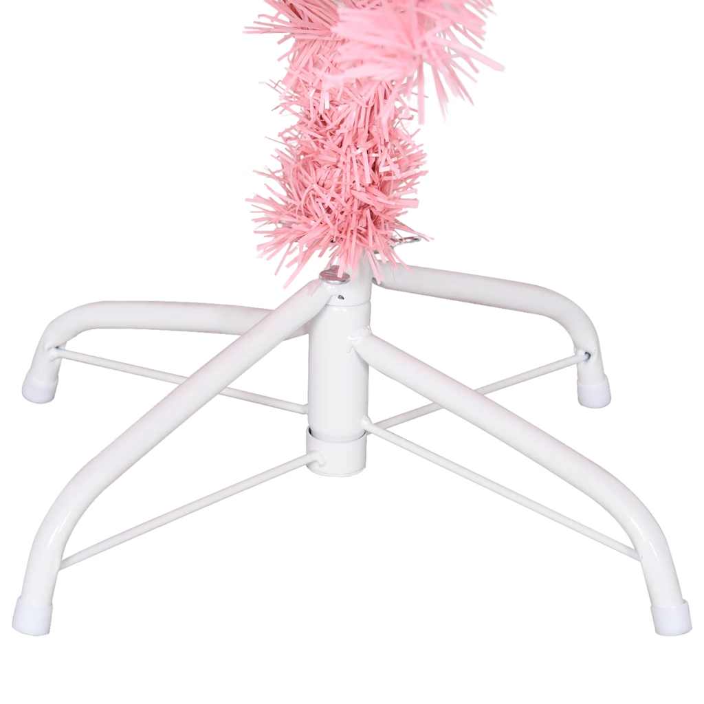 Dirbtinė Kalėdų eglutė su stovu, rožinės spalvos, 120cm, PVC