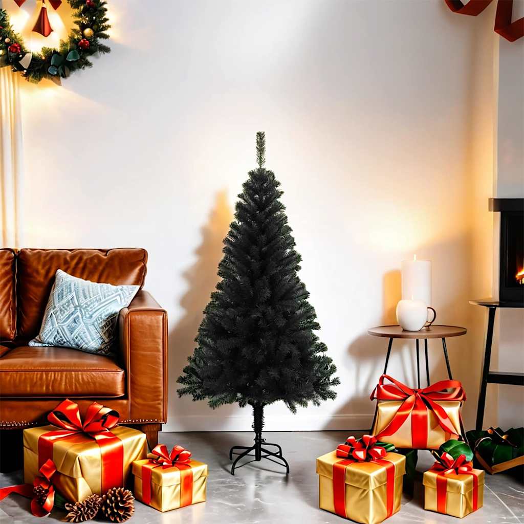 Artificial Christmas tree with stand, black, 120cm, PVC