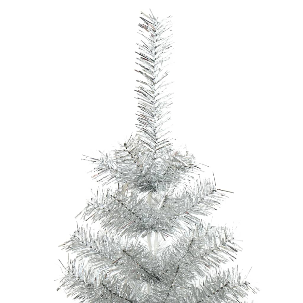 Mākslīgā Ziemassvētku eglīte ar statīvu, sudraba krāsa, 120cm, PET