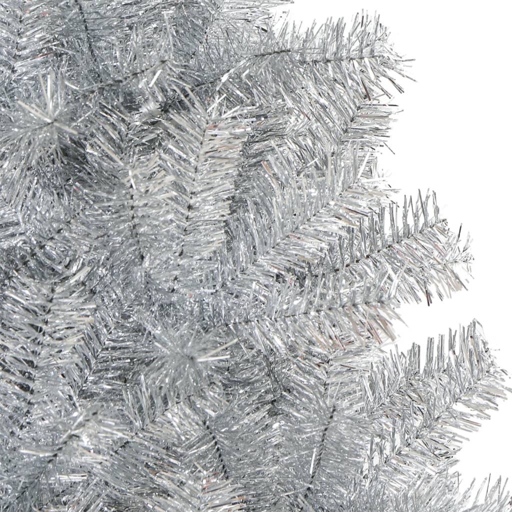 Mākslīgā Ziemassvētku eglīte ar statīvu, sudraba krāsa, 120cm, PET