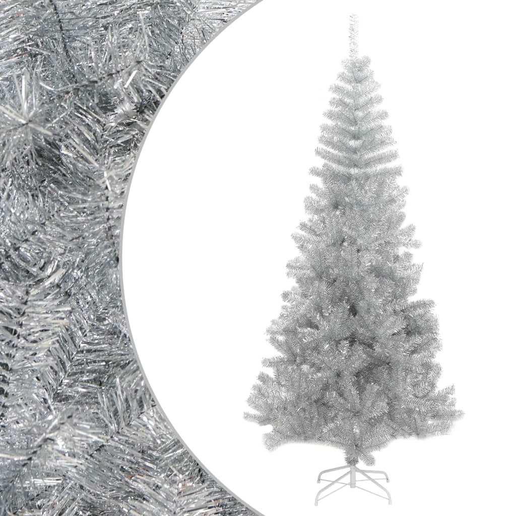 Artificial Christmas tree with stand, silver, 240cm, PET