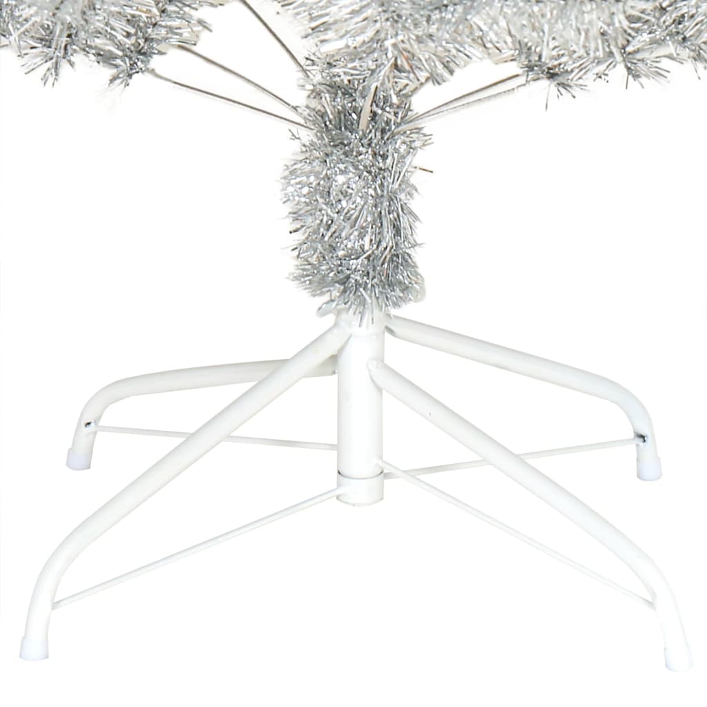 Artificial Christmas tree with stand, silver, 240cm, PET