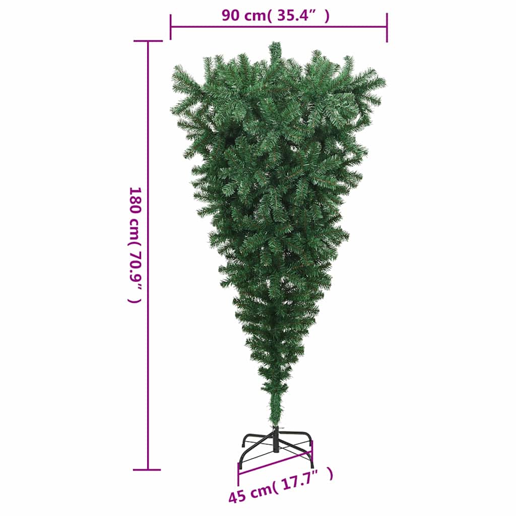 Apversta dirbtinė Kalėdų eglutė su stovu, žalia, 180cm