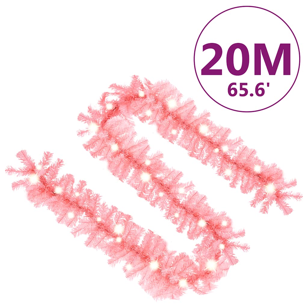 Kalėdinė girlianda su LED lemputėmis WINTERIZE, rožinės spalvos, 20m