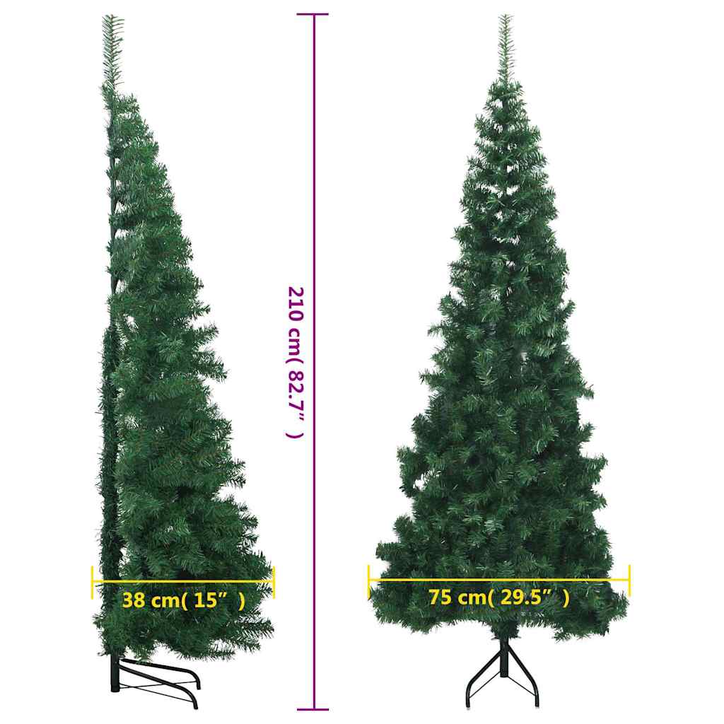 Mākslīgā stūra Ziemassvētku eglīte, zaļa, 210cm, PVC