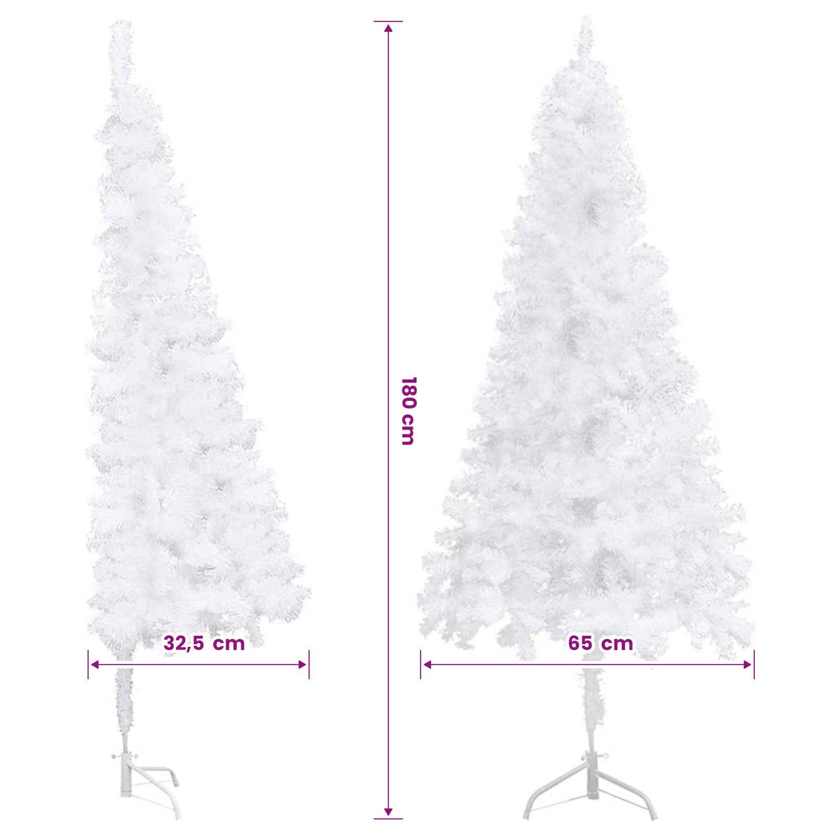 Dirbtiniai Kalėdų medžiai PVC, Steel White