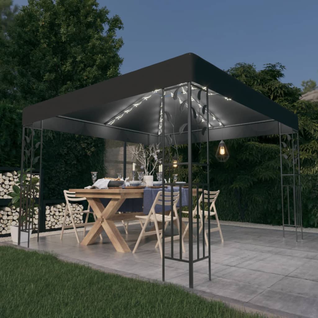 Gazebo with LED COBALT, anthracite, 3x3m