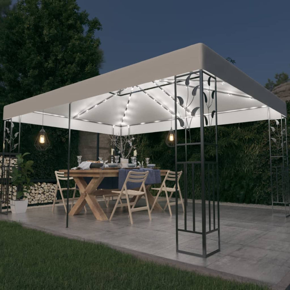 Gazebo with LED COBALT, white, 3x4m