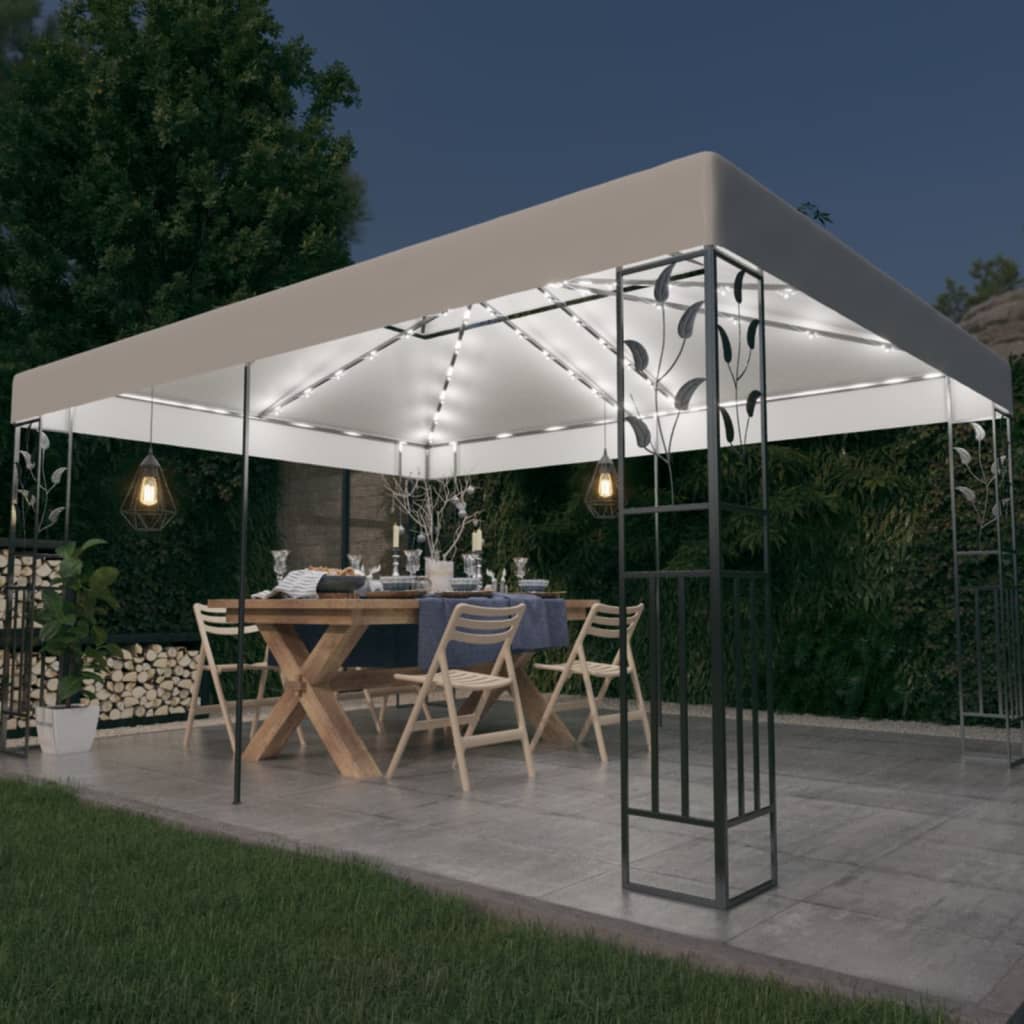 Pavėsinė su LED COBALT, balta, 3x4m