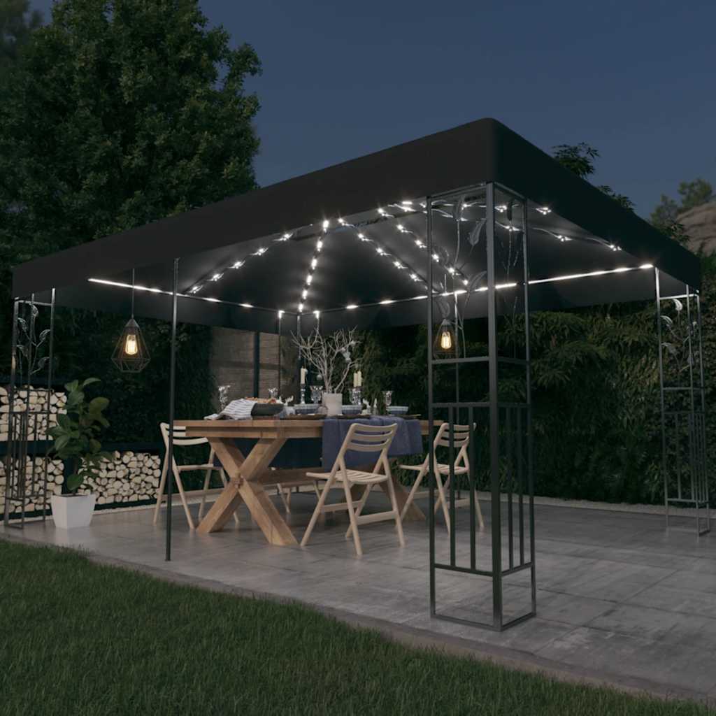 Gazebo with LED COBALT, anthracite, 3x4m