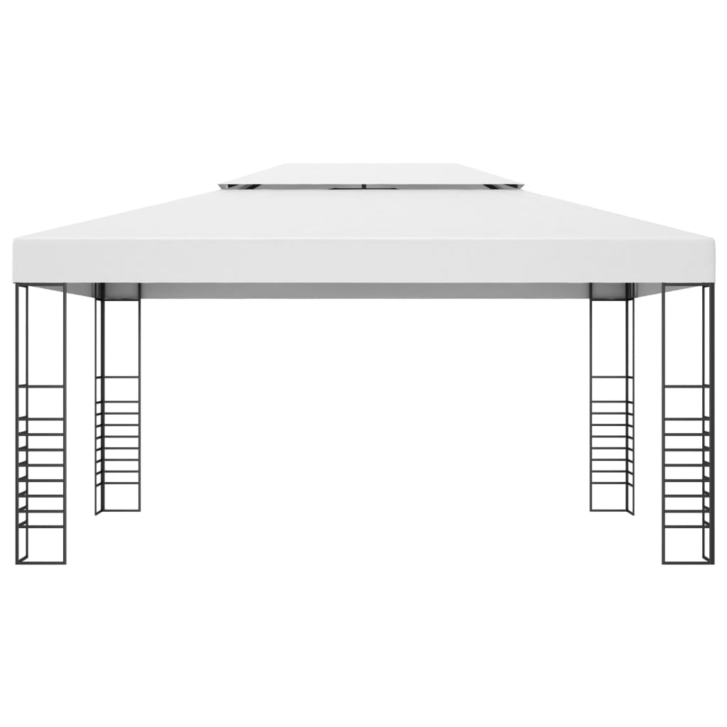 Pavėsinė su lemputėmis LED, baltos spalvos, 4x3x2,7m