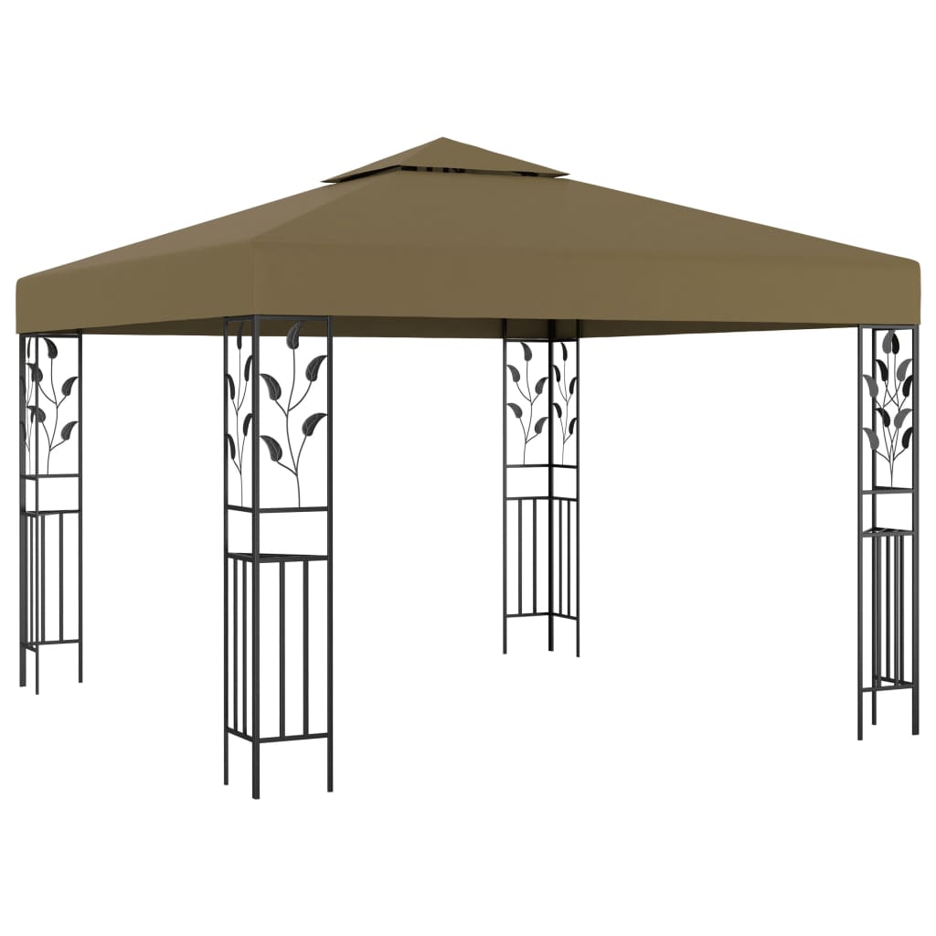 Nojumes telts ar LED lampiņu virtenēm, pelēkbrūna, 3x3m, 180g/m²