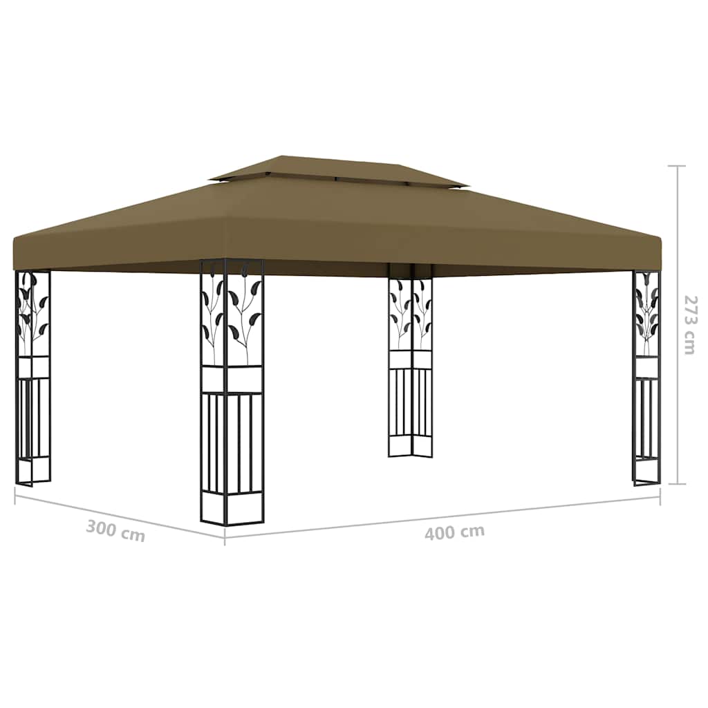 Pavėsinė dvigubu stogu COBALT, taupe, 3x4m