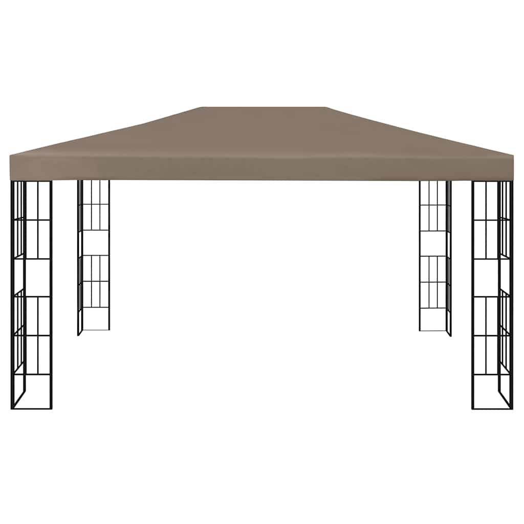 Pavėsinė su lempučių girliandomis LED, taupe, 4x3m
