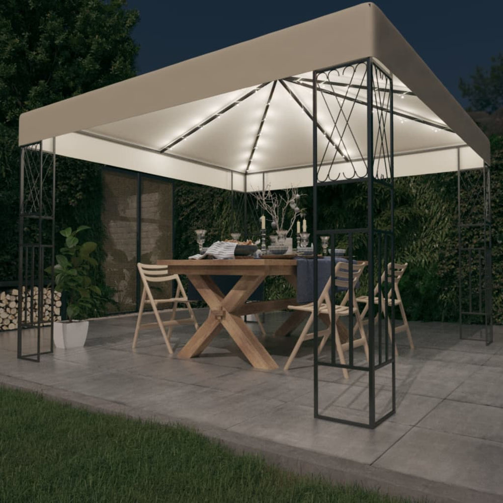 Gazebo with LED COBALT, cream, 3x3m