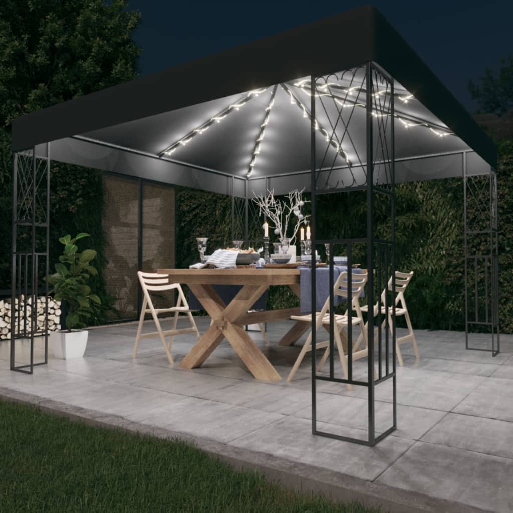 Gazebo with LED COBALT, anthracite, 3x3m