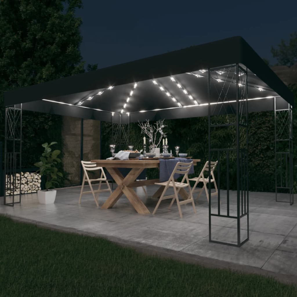 Gazebo with LED COBALT, anthracite, 3x4m
