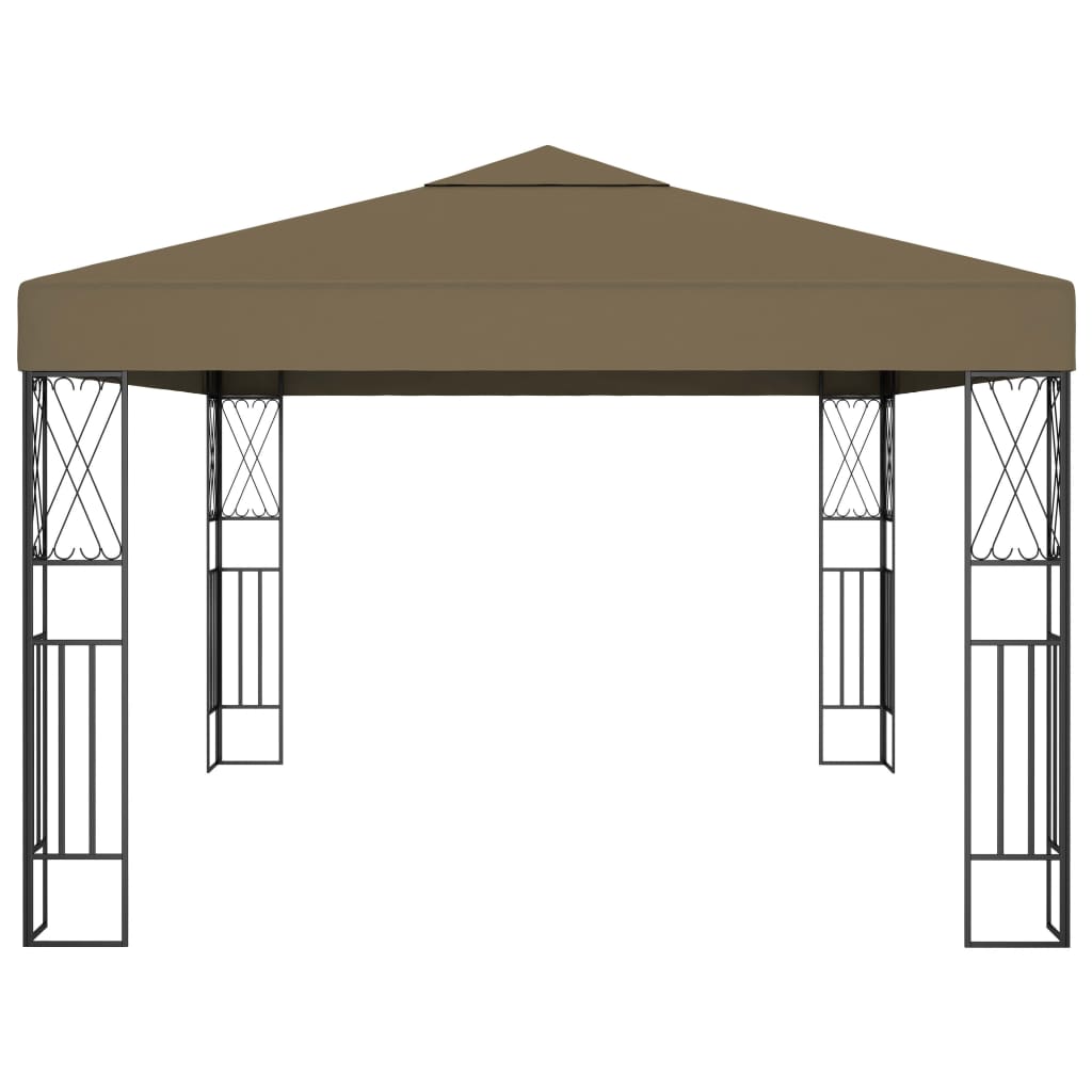 Pavėsinė su lempučių girliandomis LED, taupe, 3x4m