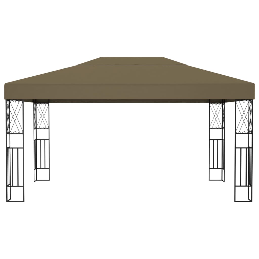 Pavėsinė su lempučių girliandomis LED, taupe, 3x4m