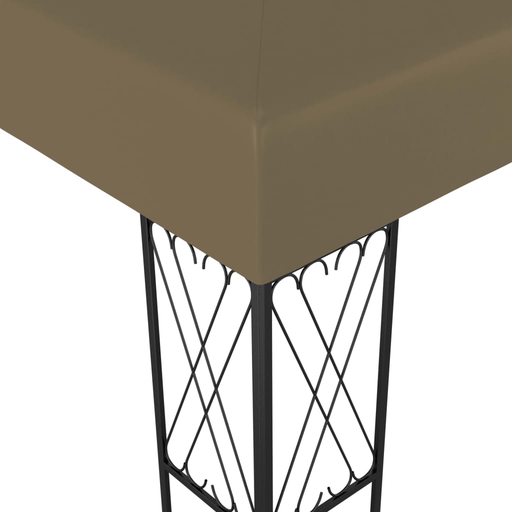 Pavėsinė su lempučių girliandomis LED, taupe, 3x4m