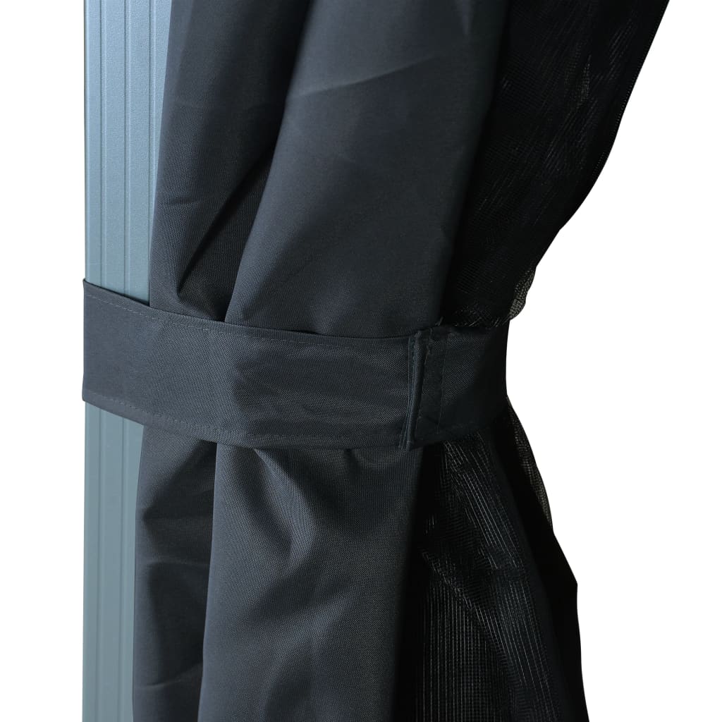 Gazebo with curtains COBALT, anthracite, 3x3m