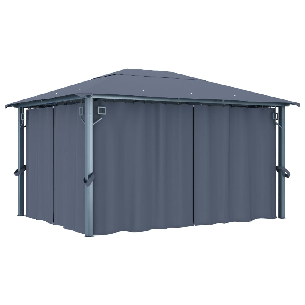 Lapene ar aizkariem COBALT, antracīta krāsā, 4x3m