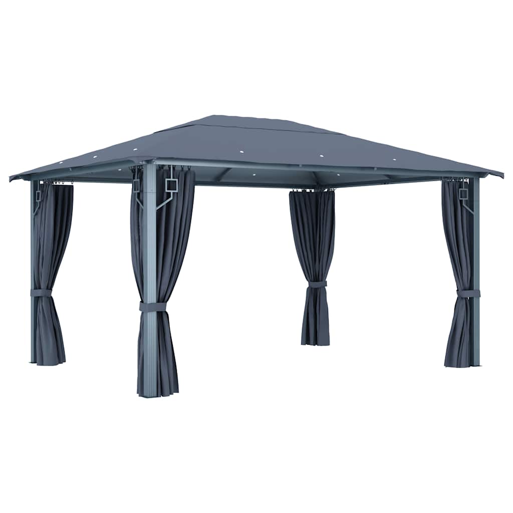 Pavėsinė su užuolaidomis COBALT, antracito, 4x3m
