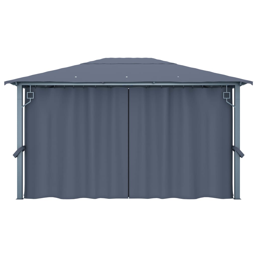 Lapene ar aizkariem COBALT, antracīta krāsā, 4x3m