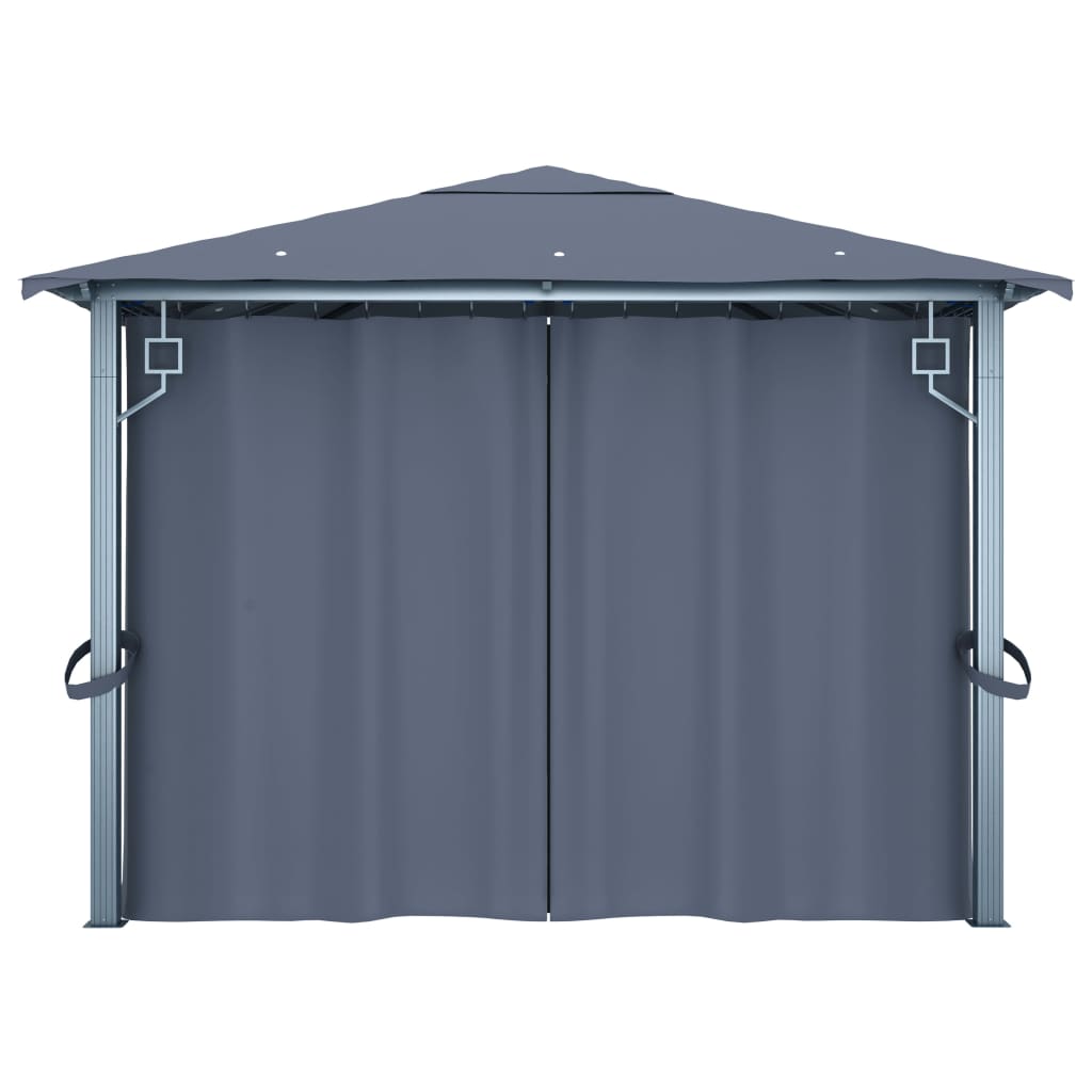 Lapene ar aizkariem COBALT, antracīta krāsā, 4x3m