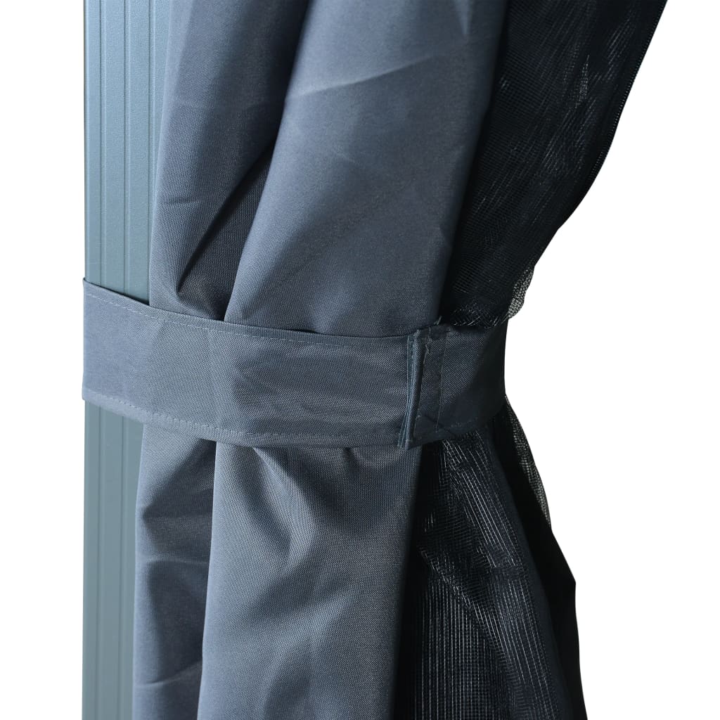 Lapene ar aizkariem COBALT, antracīta krāsā, 4x3m
