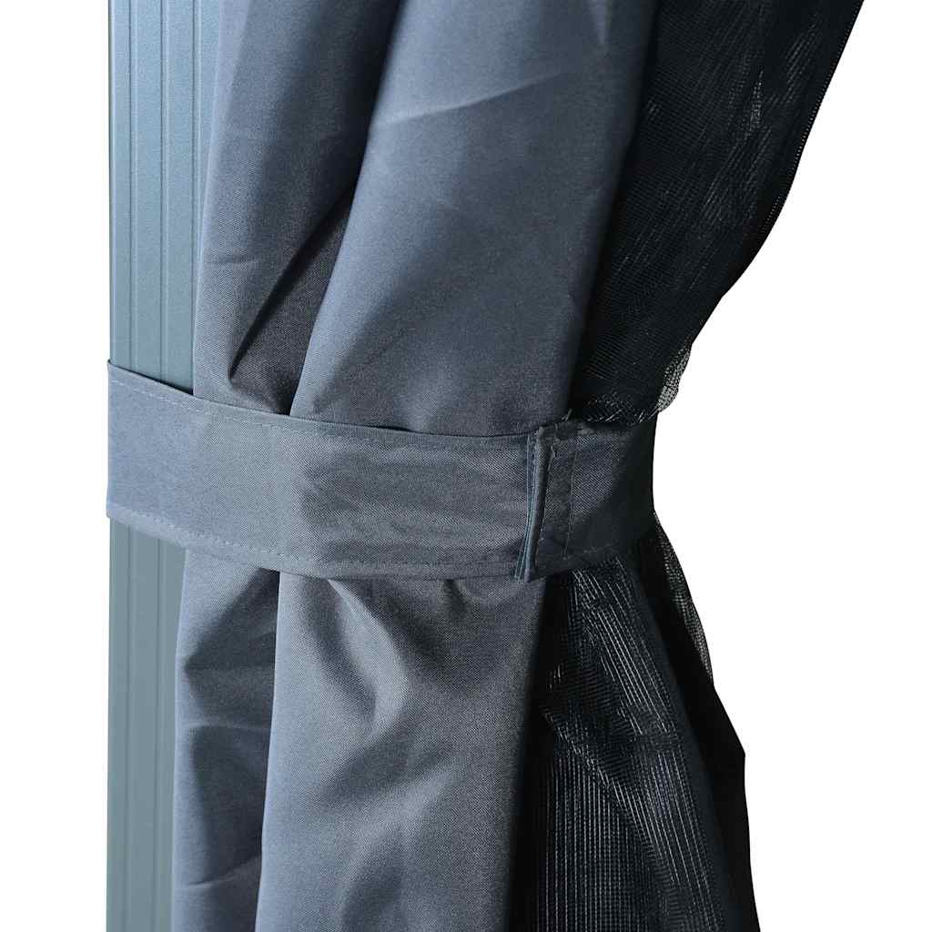 Pavėsinė su užuolaidomis COBALT, antracito, 4x3m