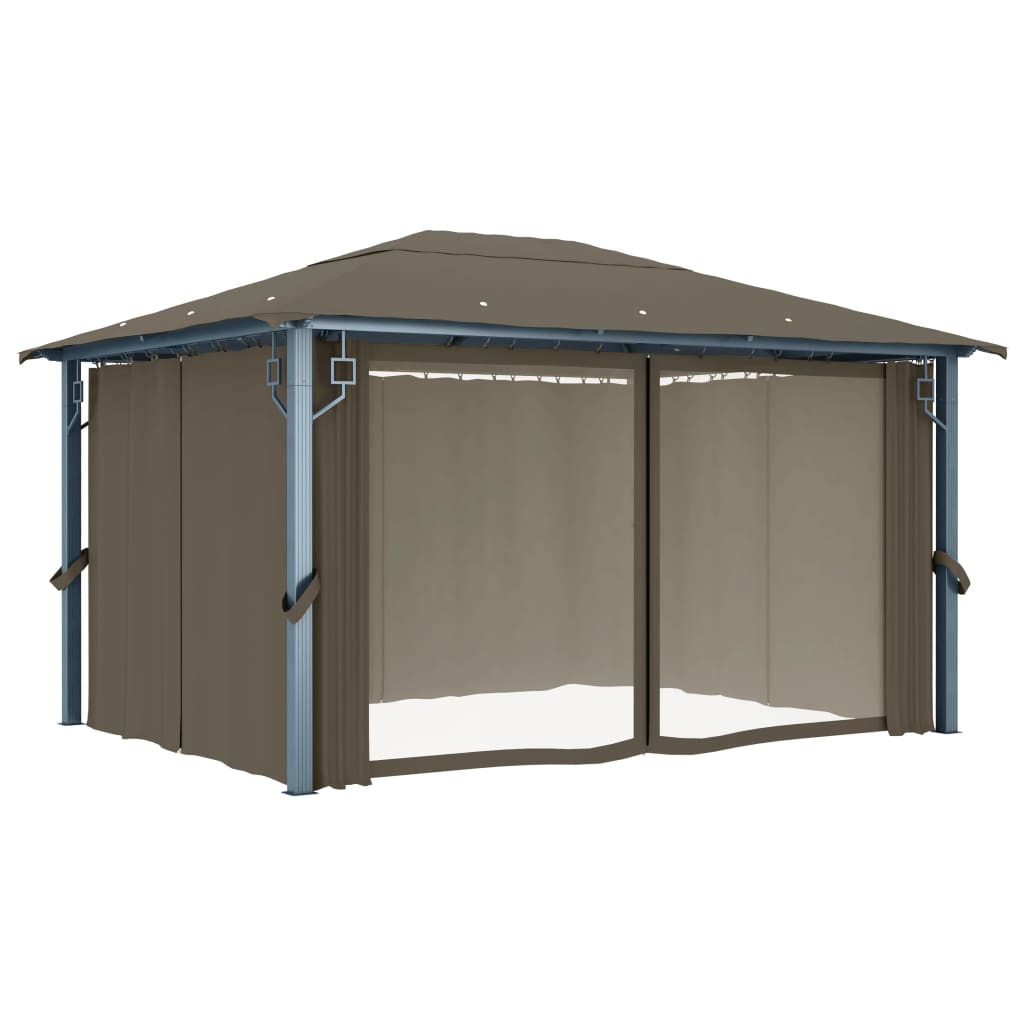 Pavėsinė su užuolaidomis COBALT, taupe, 400x300cm