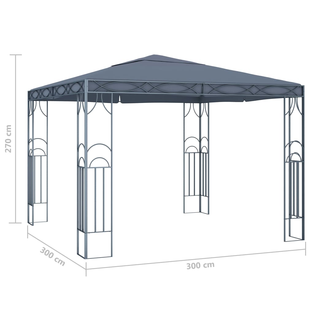 Gazebo with LED COBALT, anthracite, 3x3m