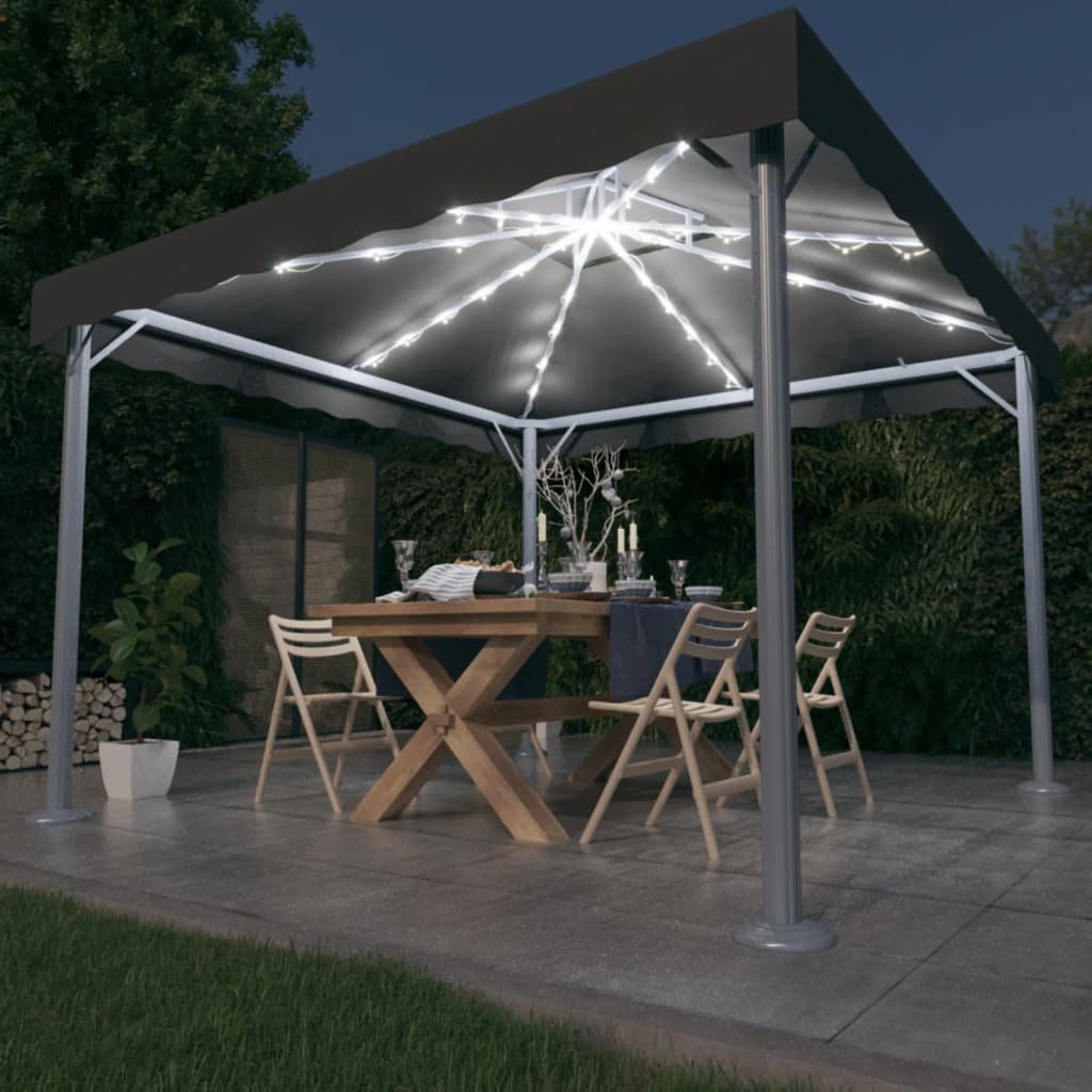 Pavėsinė su LED COBALT, antracito, 300x300cm
