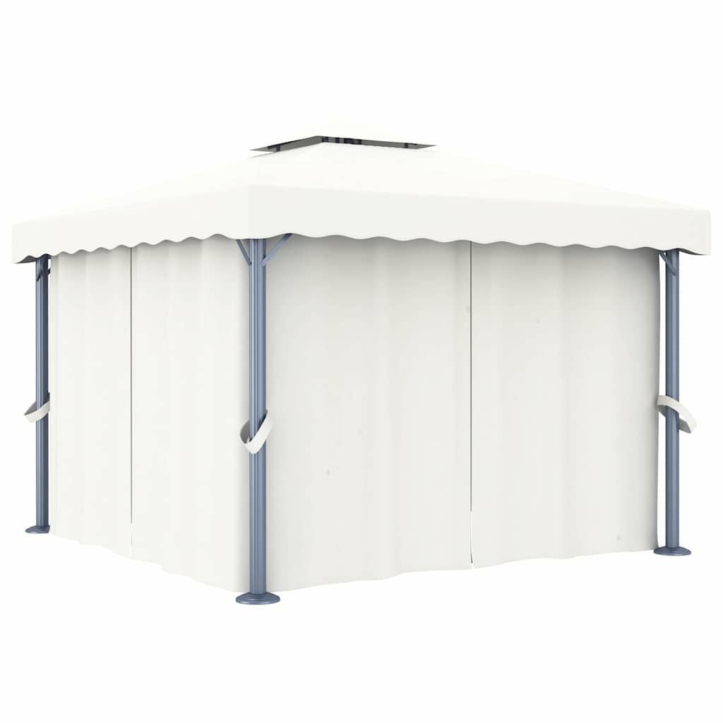 Pavėsinė su LED COBALT, kreminė, 3x3m