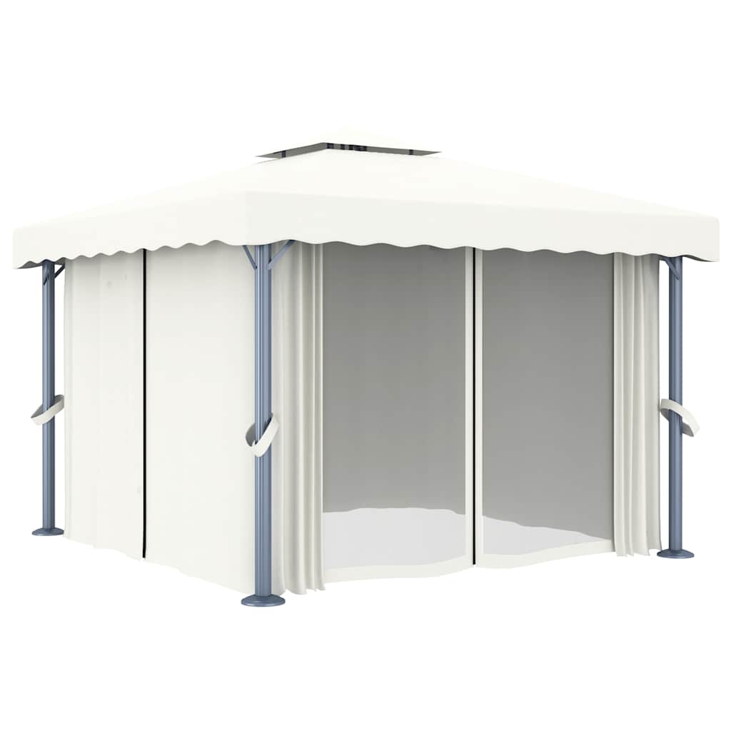 Pavėsinė su LED COBALT, kreminė, 3x3m
