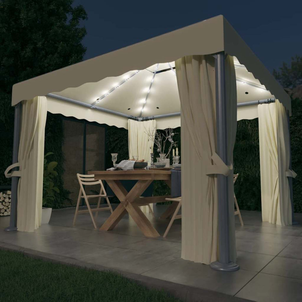 Gazebo with LED COBALT, cream, 3x3m