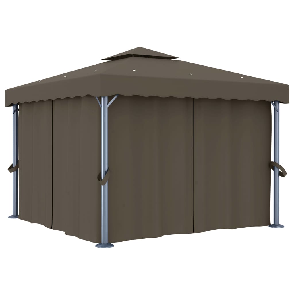 Lapene ar LED COBALT, pelēkbrūna, 3x3m