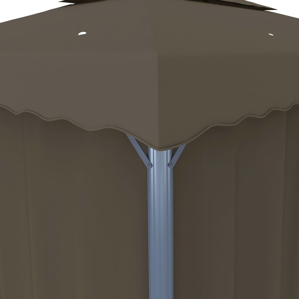 Lapene ar LED COBALT, pelēkbrūna, 3x3m