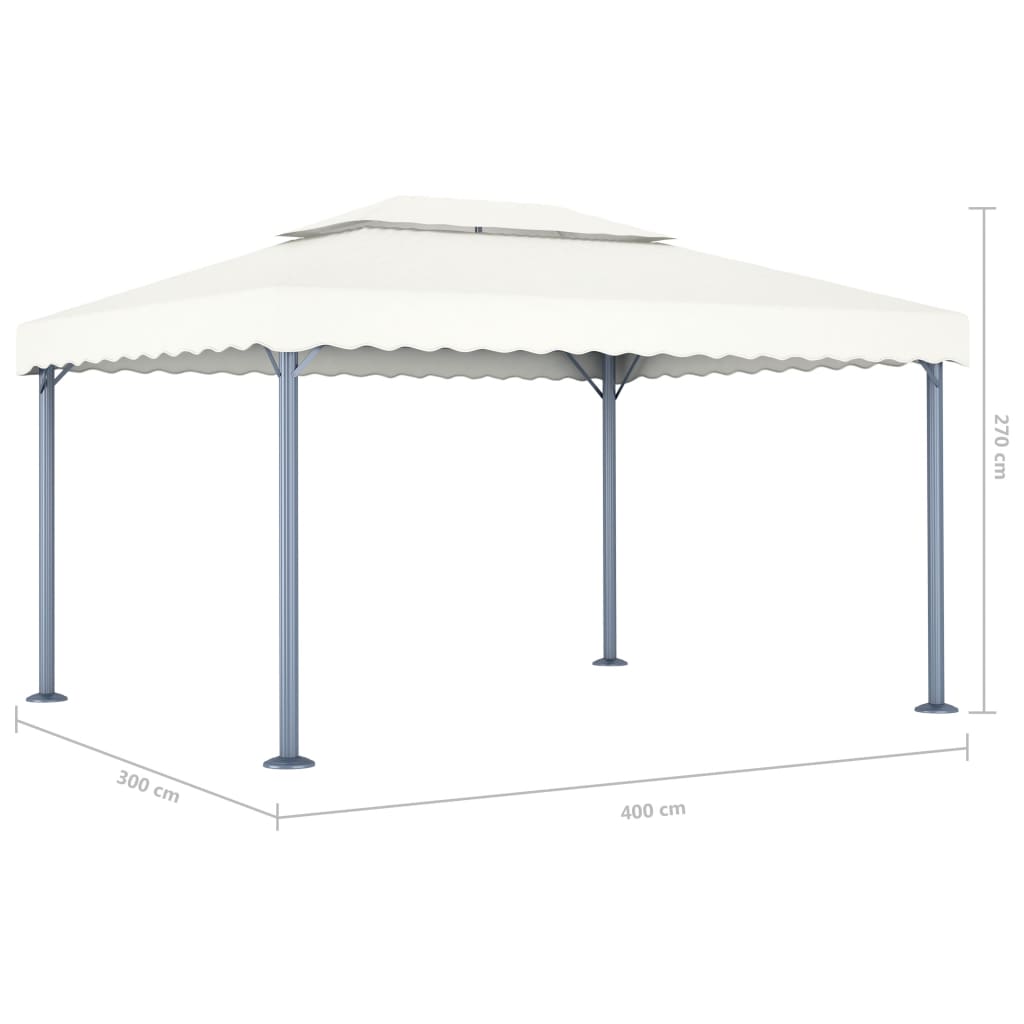 Gazebo with LED COBALT, cream, 400x300cm